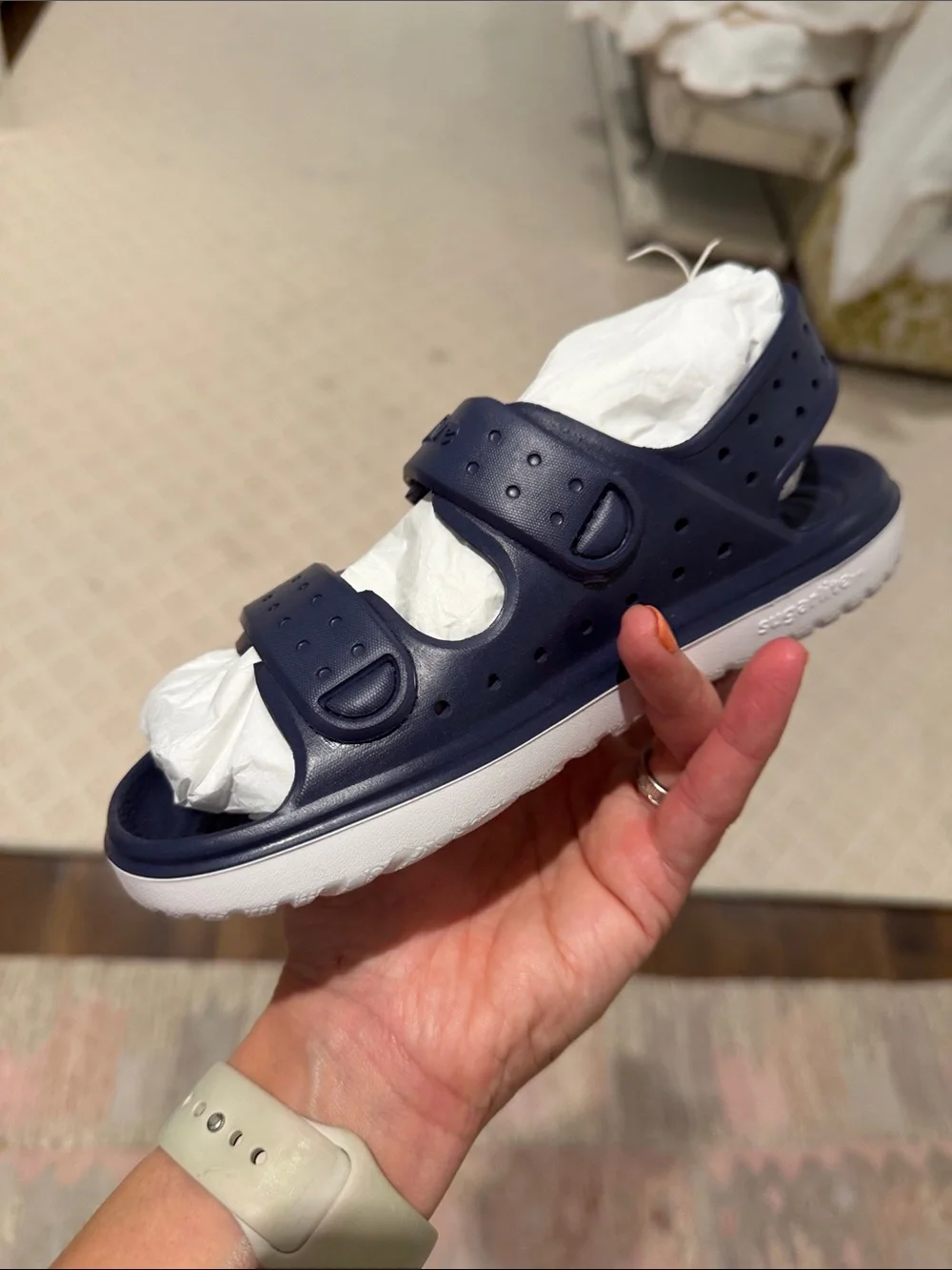 NWT Native- Kids Chase Navy Water Sandals - Regatta Blue/Shell White - Size: C13